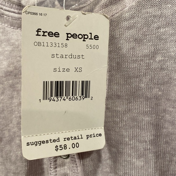 Free people  XS Henley t shirt. Stardust NWT - Picture 2 of 6